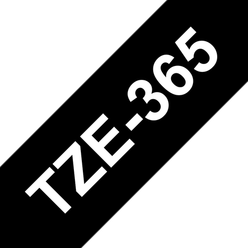 TZE-365 LAMINATED TAPE 36MM 8M WHITE ON BLACK – Brother