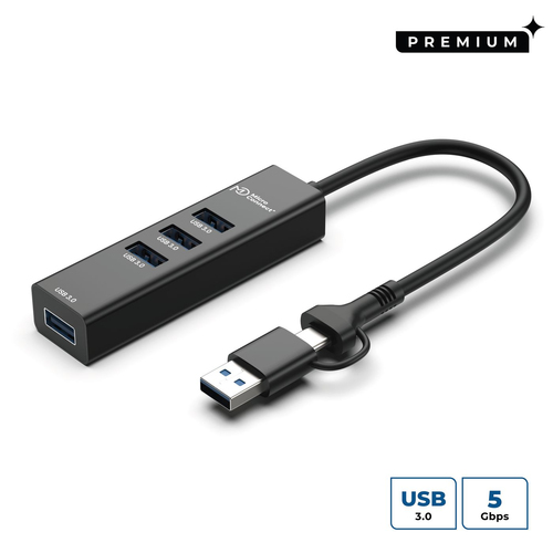 USB 3.0 Hub 4-Port with USB-C – MicroConnect