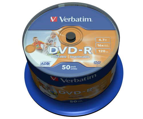 Verbatim DVD-R 16x Wide Printable 50pk – Verbatim