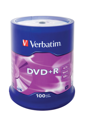 Verbatim DVD+R 16x 100pk **43551-02** – Verbatim