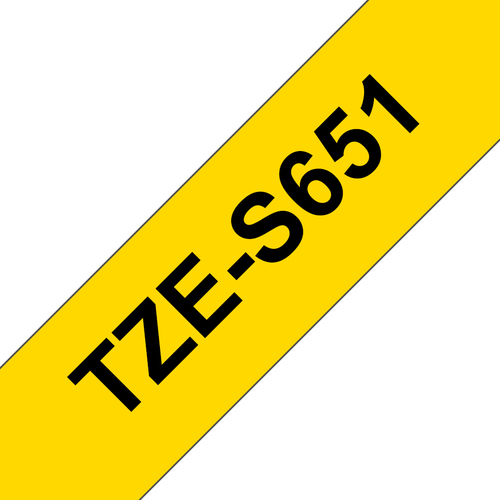 TZE-S651 LAMINATED TAPE 24MM 8M BLACK ON YELLOW EXTRA-STRONG – Brother