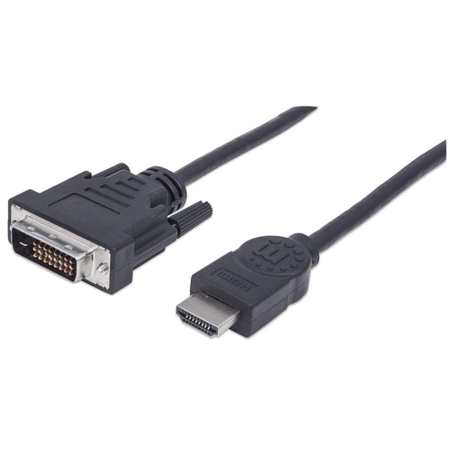 HDMI TO DVI-D CABLE 1.8M- MALE/MALE 24/1 BLACK POLYBAG – INTELLINET
