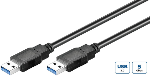 USB3.0 A-A 2M M-M, BLACK – MicroConnect