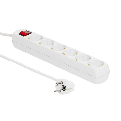 6-WAY SCHUKO SOCKET 1,8M WHITE – MicroConnect