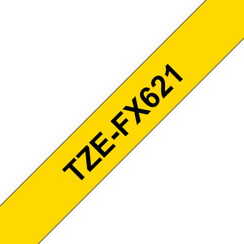 TZEFX-621 BLACK ON YELLOW – Brother