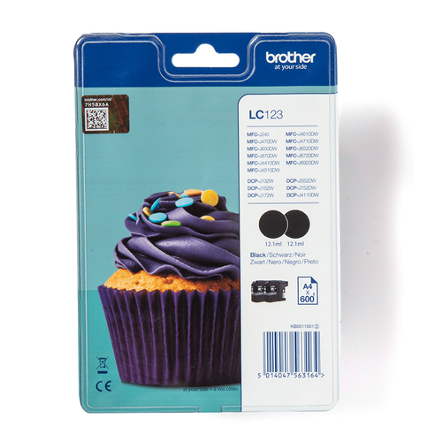 INK CARTR LC-123BKBP2 BLISTER 2PACK – Brother