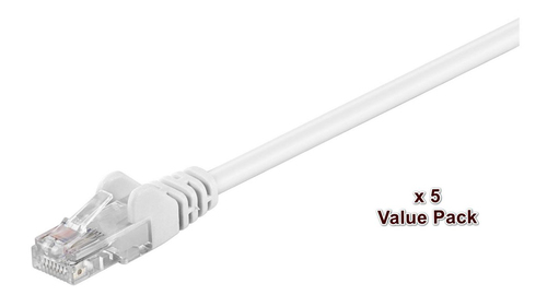 U/UTP CAT5E 15M WHITE 5 PACK – MicroConnect