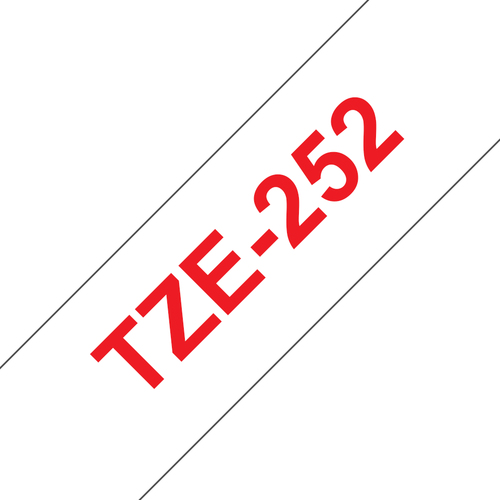 TZE-252 LAMINATED TAPE 24MM 8M RED ON WHITE – Brother