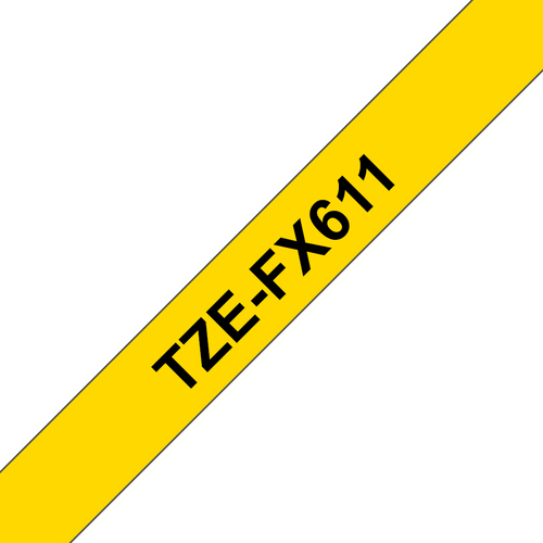 TZEFX-611 BLACK ON YELLOW – Brother