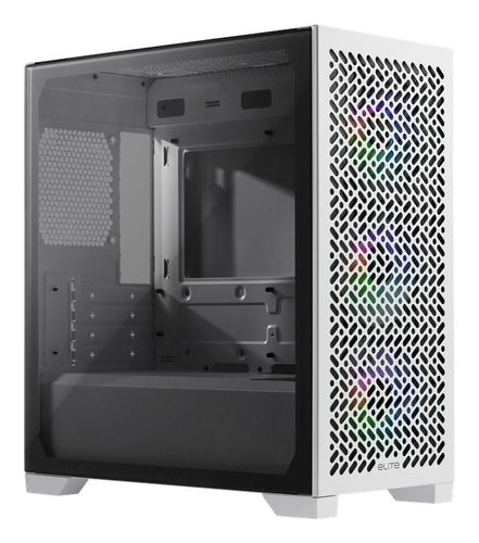 Cooler Master Elite 302 Gaming Case w/ Glass Side, Micro ATX, 3x ARGB Fans, PSU Shroud, Intake Grill, USB-C, White – Cooler Master