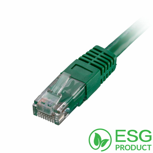 1m Cat5e RJ45 Green U/UTP PVC 24AWG Flush Moulded Booted Patch Lead (PK 100) – Cablenet