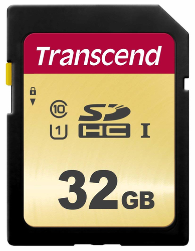 Transcend 500S - Flashgeheugenkaart - 32 GB - UHS-I U1 / Class10 - SDHC UHS-I – Transcend Information UK LTD