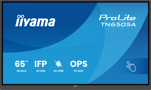 65iWIDE IFP 40-Points Bonded DeepContrast IR? Screen OS-free 3840 x2160 4K UHD IPS panel LED Bl. Full Metal Housing Fan-less Speakers(2x20 Watt(Front facing) &( – Iiyama