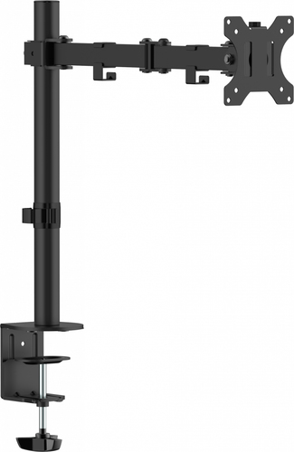 VISION Monitor Desk Post Mount - LIFETIME WARRANTY - fits display 13 - 32 with VESA sizes 75 x 75 or 100 x 100 - 2-part arm - rotate - quick-release - swivel and tilt - clamp or grommet - post height 440 mm / 17 - max reach 460 mm / 18 - SWL 8 kg / 8 l – Vision