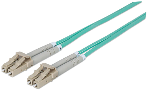 FIBER OPTIC PATCH CABLE MULTI- MODE LC/LC 50/125 OM3 3M AQUA – INTELLINET
