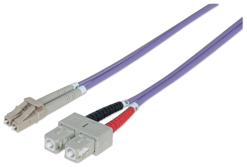 FIBER OPTIC PATCH CABLE MULTI- MODE LC/SC 50/125 OM4 3M VIOLET – INTELLINET