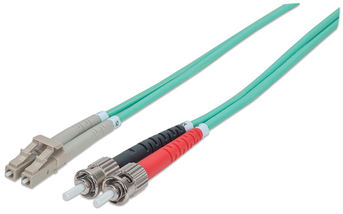 FIBER OPTIC PATCH CABLE MULTI- MODE ST/LC 50/125 OM3 5M AQUA – INTELLINET