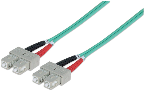 FIBER OPTIC PATCH CABLE MULTI- MODE SC/SC 50/125 OM3 5M AQUA – INTELLINET