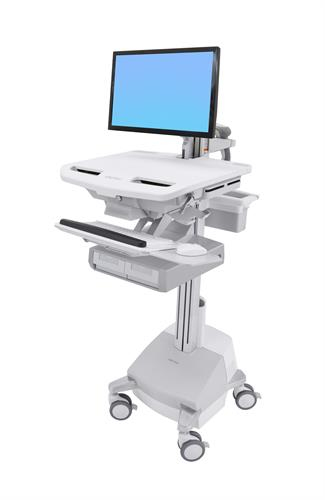 STYLEVIEW CART WITH LCD ARM POWERED DOUBLE DRAWER – Ergotron