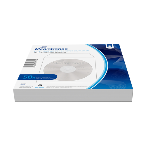 MEDIARANGE PAPER SLEEVE FOR 1 DISC 50 PACK – MediaRange