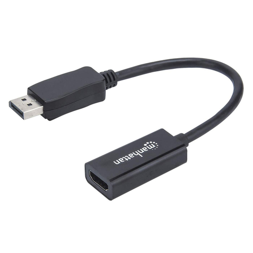 DISPLAYPORT TO HDMI CABLE 20CM- 1080P/60HZ MALE/FEMALE BLACK BAG – INTELLINET