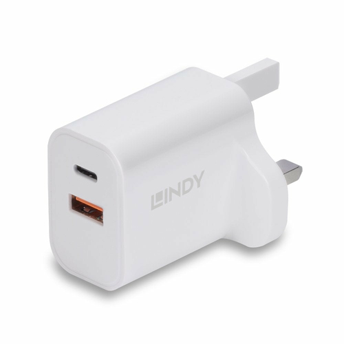 30W USB TYPE A + C CHARGER UK PLUG – Lindy
