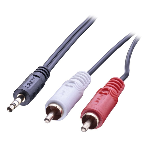 15M PREMIUM 3.5MM JACK TO 2 X PHONO MALE – Lindy