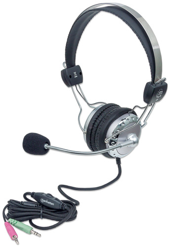 HEADSET STEREO 2X 3.5MM JACKS- FLEX MIC BOOM VOL/CONTROL – INTELLINET