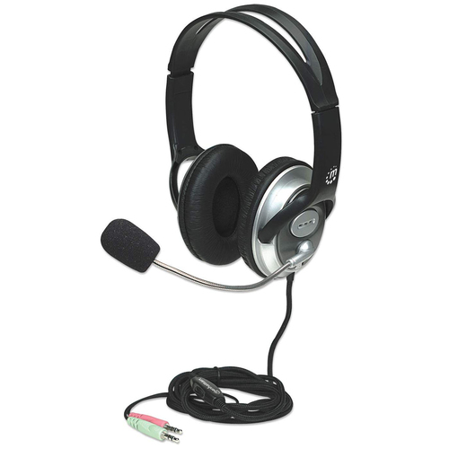 HEADSET STEREO 2X 3.5MM JACKS- FLEX MIC BOOM VOL/CONTROL – INTELLINET