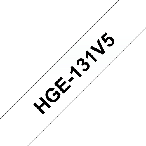 HG-131 LAMINATED TAPE 12MM 5PCS F/ PT 9700PC BLACK ON CLEAR – Brother