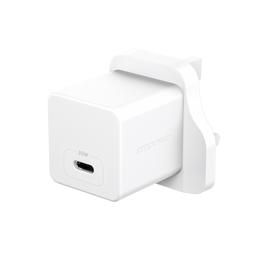 TURBO 30W CHARGER SINGLE USB-C UK PLUG SILVER WHITE – PanzerGlass