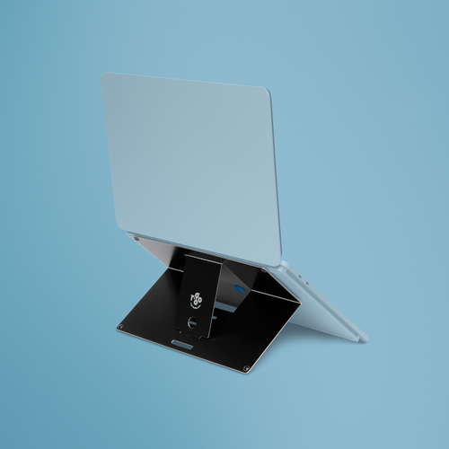 Riser Attachable Laptopstandaard Geintegreerd Instelbaar Zwart – R-Go Tools