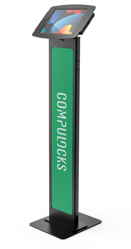 Compulocks Space BrandMe Floor Stand - Kiosk - for tablet (Anti-Theft) - lockable - high-grade aluminium - black - screen size: 10.2 - floor-standing - for Apple 10.2-inch iPad (7th generation, 8th generation) – Compulocks