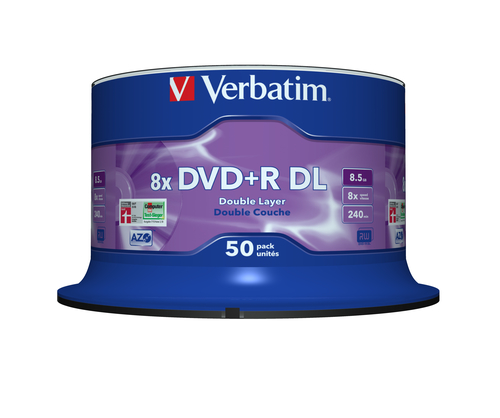 Verbatim DVD+R Dual Layer Matt Silvr50Pk – Verbatim