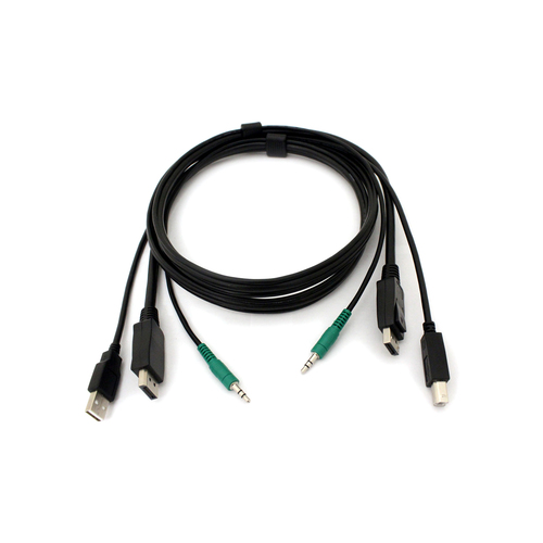SECURE KVM CABLE, HDMI, USB A-B, 3.5MM AUDIO, 1.8M (6FT) – Black Box