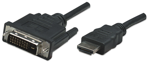 HDMI TO DVI-D CABLE 1M- MALE/MALE 24/1 BLACK POLYBAG – INTELLINET