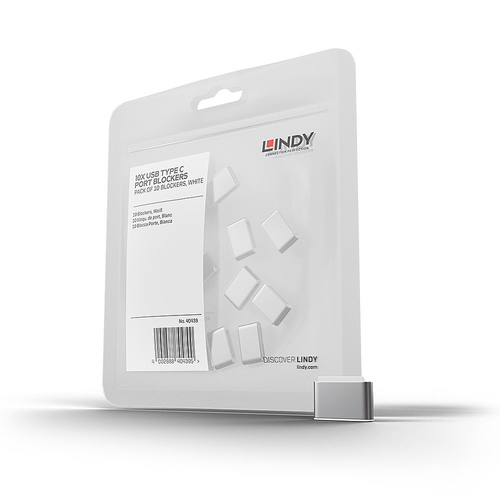 USB TYPE C PORT BLOCKERS (WITHOUT KEY)-PACK OF 10 WHITE – Lindy