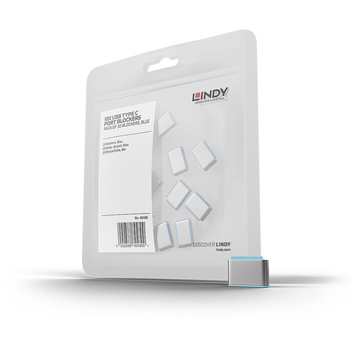 USB TYPE C PORT BLOCKERS (WITHOUT KEY)-PACK OF 10 BLUE – Lindy