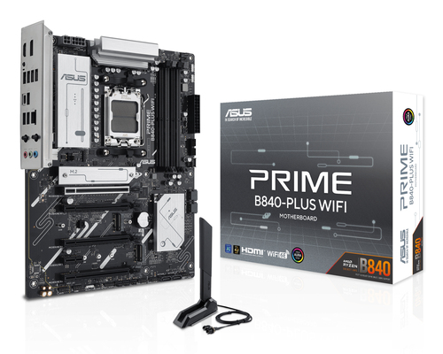 Asus PRIME B840-PLUS WIFI, AMD B840, AM5, ATX, 4 DDR5, HDMI, DP, Wi-Fi 6E, 2.5G LAN, 3x M.2 – ASUSTeK COMPUTER