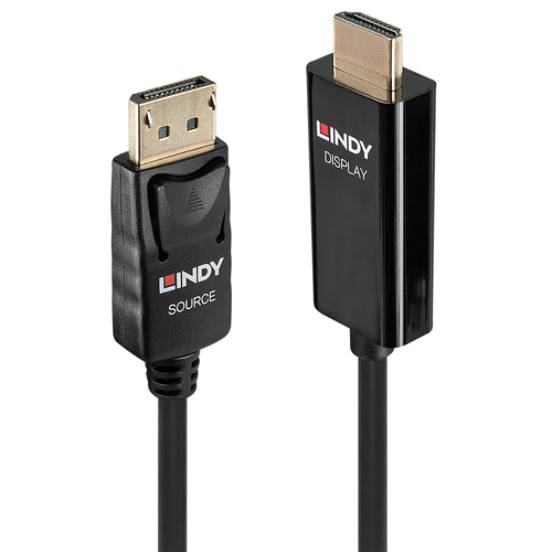 2m Active DisplayPort Male to HDMI Male Cable - Black – Lindy