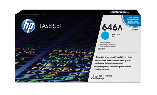 TONER CARTRIDGE 646A CYAN F/ COLOR LASERJET – HP Inc