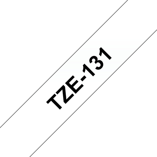 TZE-131 LAMINATED TAPE 12MM 8M BLACK ON CLEAR – Brother