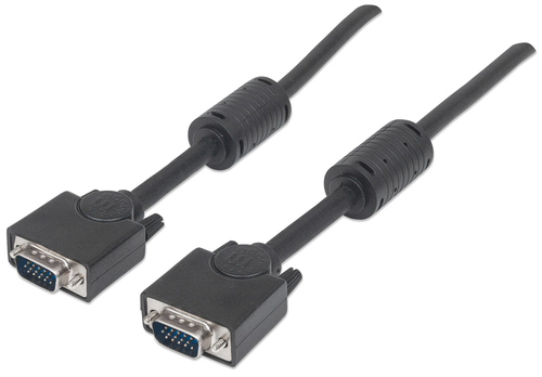 SVGA FERRITE MONITOR CABLE 3M -MALE/MALE BLACK POLYBAG – INTELLINET