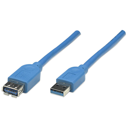 USB-A CABLE 2M MALE/FEMALE- 5GBPS (USB 3.0) EXTENSION BLUE – INTELLINET