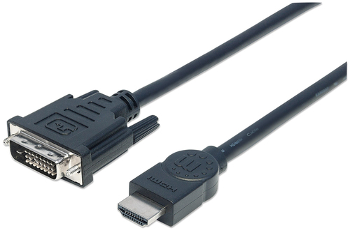 HDMI TO DVI-D CABLE 3M- MALE/MALE 24/1 BLACK POLYBAG – INTELLINET