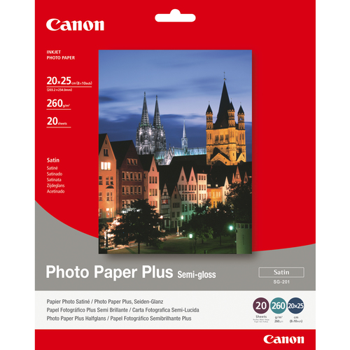 Canon Photo Paper Plus SG-201 - Semi-gloss photo paper - 203 x 254 mm - 260 g/m2 - 20 sheet(s) – Canon