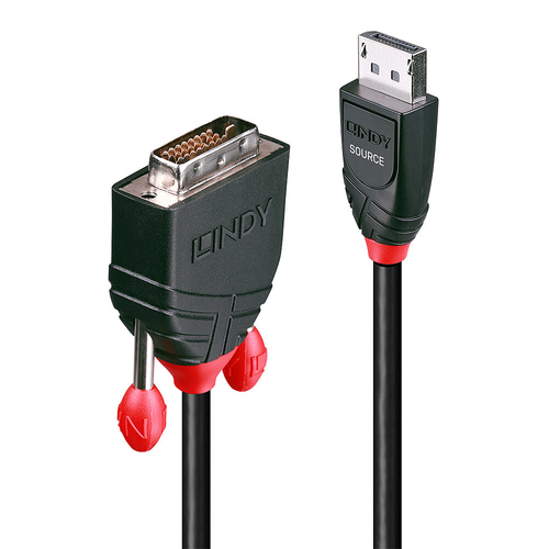 1M PASSIVE DISPLAYPORT TO DVI-D ADAPTER CABLE BLACK – Lindy