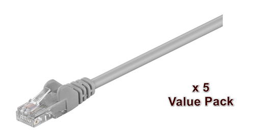UTP CAT5E 15M GREY 5 PACK – MicroConnect