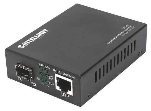 1 X 1000BASE-T RJ45 PORT TO 1 X SFP PORT, POE+ INJECTOR – INTELLINET