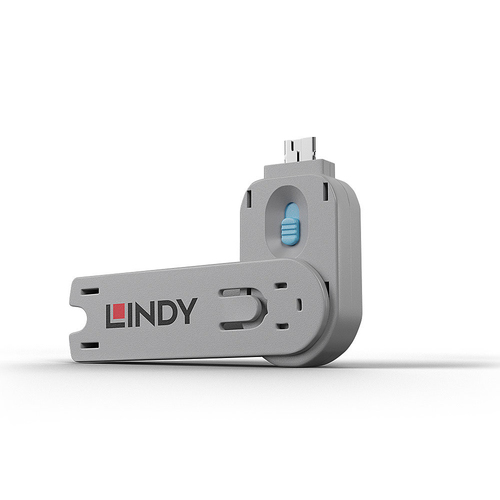 USB TYPE A PORT BLOCKER KEY BLUE – Lindy